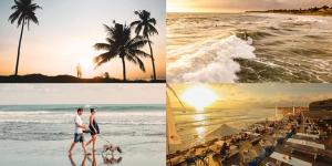 a collage of four pictures of the beach at Luxury 3-Bedroom Pool Villa in Canggu Near Beach & Nightlife in Canggu