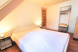 a bedroom with a large white bed in a room at Spacious cocoon near the sea in Saint Malo