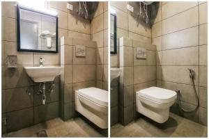 ニューデリーにあるHotel O 7 starのトイレと洗面台のあるバスルーム