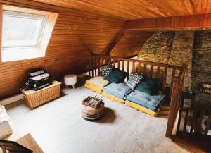 Postel nebo postele na pokoji v ubytování Crec'h Guenno - Belle Longère Bretonne