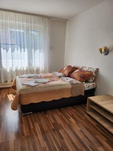 a bedroom with a bed and a window at Casa Mea Privatzimmer 2 in Klingenbach