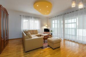 un salon avec un canapé et une table dans l'établissement Villa Sandra, à Kaštelir