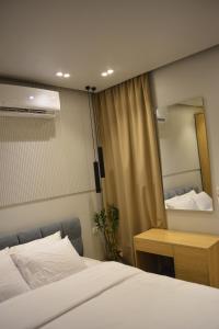 Ένα ή περισσότερα κρεβάτια σε δωμάτιο στο Sea view apartment