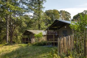 a house in the woods with a tent at Windermere - Safari Suite in Ambleside