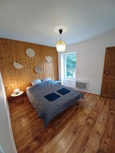 a bedroom with a large bed and a window at Appartement T2 Rodez centre in Rodez