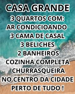 a poster of the names of the ocean at Casa de Praia do Adriano in Itapoa