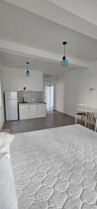 a large white room with a bed and a kitchen at Hotel Kunjui in Utjeha +28 photos