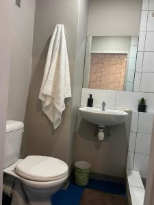 约翰内斯堡StayEasy in Maboneng的带马桶和水槽的浴室 更多11张照片