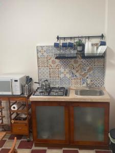 eine Küche mit Spüle und Arbeitsplatte in der Unterkunft La Piazzetta in Cantalupo nel Sannio