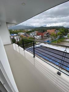 a view from the balcony of a building at Hotel residencial bella vista in Mocoa