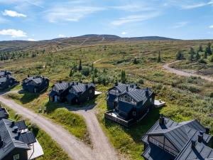 an aerial view of a home in the hills at Fagertoppen 1314B by Vacation Trysil in Mælem