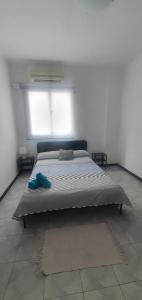 a large bed in a white room with a window at Habitación Matrimonio Espaciosa en Vivienda Compartida in Valencia