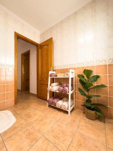a room with a towel shelf and a plant at Stellina Mar 1 in Tarajalejo