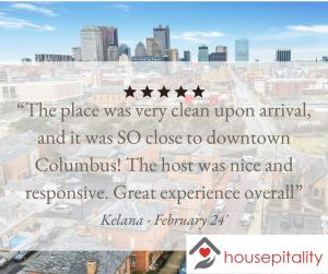 a view of a city with four stars at Housepitality - The Marienplatz - Free Parking in Columbus