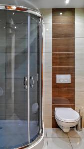 bagno con doccia e servizi igienici. di Harenda a Zakopane