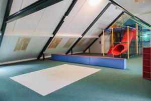 a play room with a slide and a playground at Big Oak in Hoogersmilde