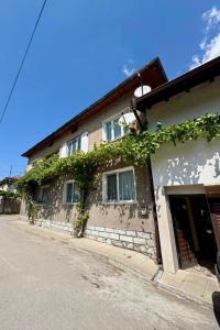a building with ivy growing on the side of it at Apartment Hristina in Dobrinishte