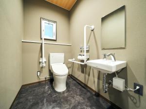 a bathroom with a toilet and a sink at Rakuten STAY Hakata Gion 201 Superior Room in Fukuoka +46 photos