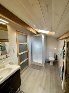 IholdyにあるChambres Tables d'Hôtes Lukugaraiaのトイレ、洗面台、シャワー付きのバスルーム +40枚の写真