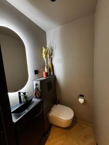 Koupelna v ubytování Stort og stilfult hjem med attraktiv beliggenhet