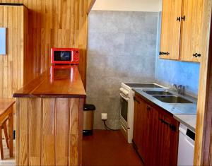 Η κουζίνα ή μικρή κουζίνα στο Location appartement Bellevue Orcières merlette