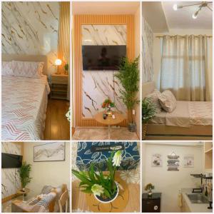 TV a/nebo společenská místnost v ubytování The Cozyleaf - 2BR Condo Rental in Seawind near Davao Airport