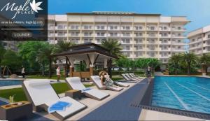 a rendering of the pool at the marriott village hotel at Mysuites2go 517 Lenden in Manila