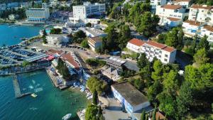 an aerial view of a harbor with boats in the water at Apartment Vela in Neum