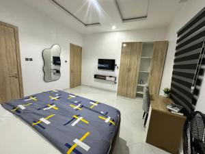 TV a/nebo společenská místnost v ubytování Levante lux Apartments