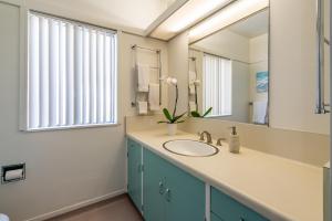 a bathroom with a sink and a mirror at Family Tides in Ventura