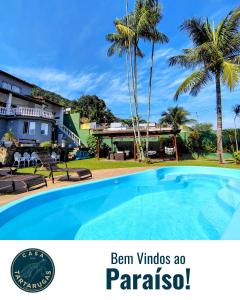 a collage of a picture of a villa and a swimming pool at Casa das Tartarugas in Angra dos Reis