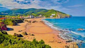 a view of a beach with the ocean at Estudio-loft con playas cercanas in Gatica