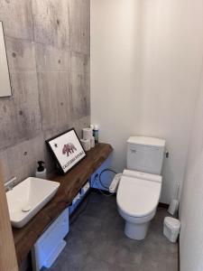 a bathroom with a white toilet and a sink at SunSet Villa - Vacation STAY 27888v in Nagaoka