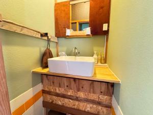 a bathroom with a white sink on a counter at Calmbase Nishi Izu - Vacation STAY 30929v in Toda