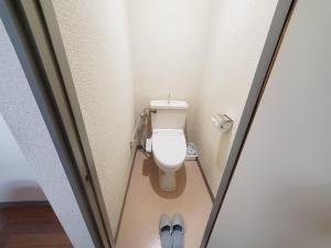 ein Bad mit einem WC und einem Paar Hausschuhen in der Unterkunft Corp Temma - Vacation STAY 08144v in Takayama