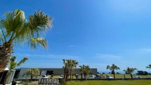 a group of palm trees in a parking lot at amazing view room 2 - Vacation STAY 66289v in Kushima