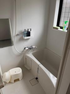 a bathroom with a shower and a sink and a toilet at Guesthouse Hatenashi - Vacation STAY 43934v in Hongu