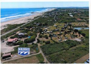 an aerial view of a beach with a sign at Hasaki Seaside Campsite - Vacation STAY 51115v in Shari