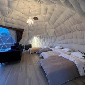 a room with four beds in a tent at OLUOLU GLAMPING - Vacation STAY 84744v in Hirota
