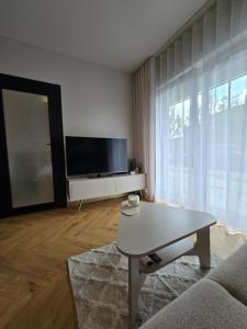 Μια τηλεόραση ή/και κέντρο ψυχαγωγίας στο BoleslaviaApartments - Apartament Home, air condition, parking free