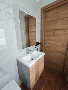 un baño con lavabo y espejo en VSG Terrace, en Termoli