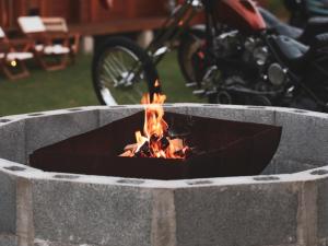 a fire pit with a fire in it at Beverly Glamping - Vacation STAY 82337v in Kakegawa