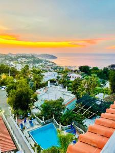 an aerial view of a resort with a swimming pool at Hotel Villa Fiorentina in Ischia