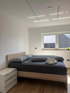 Ένα ή περισσότερα κρεβάτια σε δωμάτιο στο Modern Stay House Ptuj