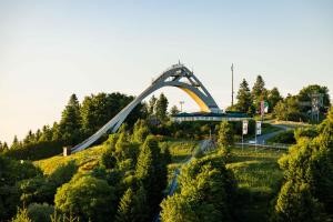 a roller coaster on a hill in a park at Suite Deluxe for 5 - 2 Bedrooms - Free Private Parking - 5 Min to Slopes - Terrace in Winterberg