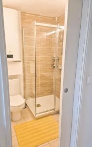 Koupelna v ubytování Le Pavois d'Or, studio rénové avec goût, Superbe Vue, Proximité Gare et Centre, Climatisation