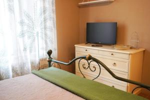 a bedroom with a bed and a tv on a dresser at Il Vialetto in Cannara