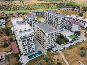 an aerial view of a city with tall buildings at Apartament Lara mamaia in Mamaia Nord