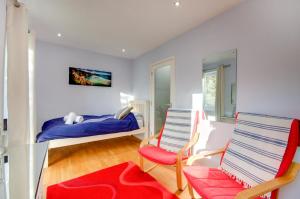 Voodi või voodid majutusasutuse Lower Trenarthan toas