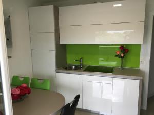 Kuchyň nebo kuchyňský kout v ubytování Apartmani Zaton